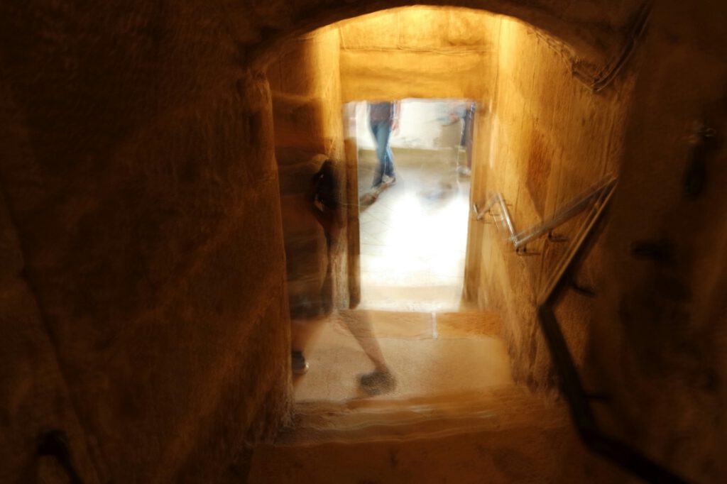 Mysterious shadow in the staircase.