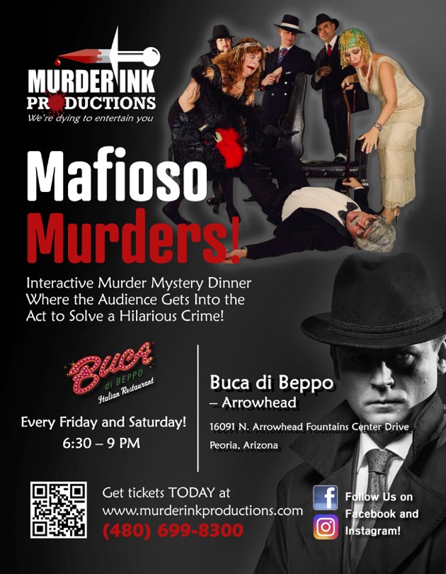 Mafioso murders mystery dinner flyer